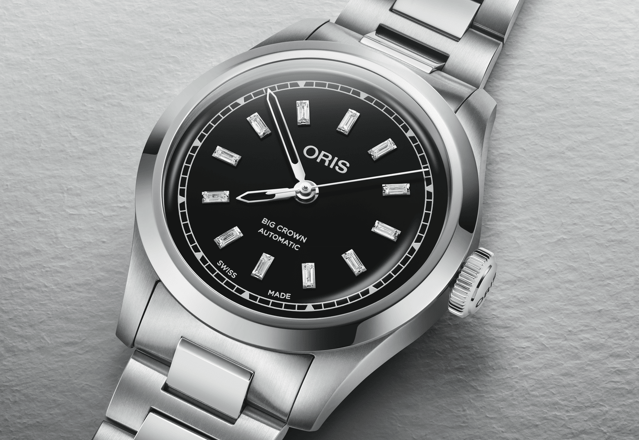 Oris Big Crown Diamond - Dial: Black, Strap: MB steel