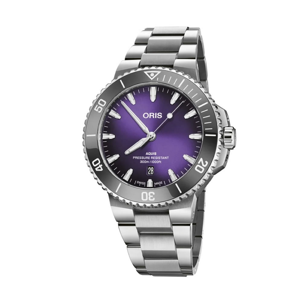 Oris Aquis Date Taste of Summer - Dial: Violett, Strap: MB steel polished