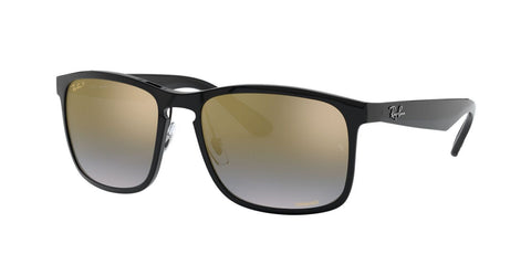 RAY BAN 0RB4264 SIZE58 BLACK W/BLUE MIR GOLD GRADIENT POLAR