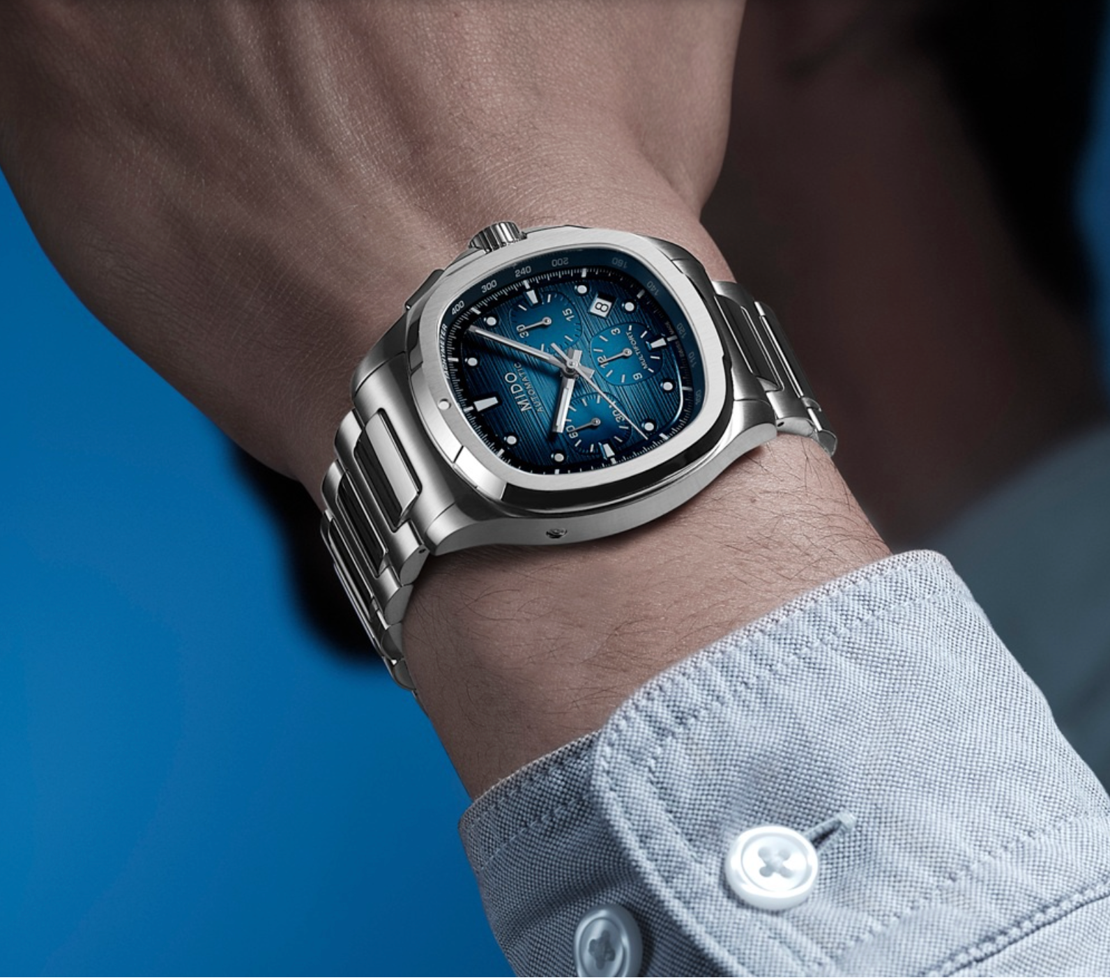 M0495271104100 MULYIFORT/GS/CHRA/STEEL/BLAE DIAL