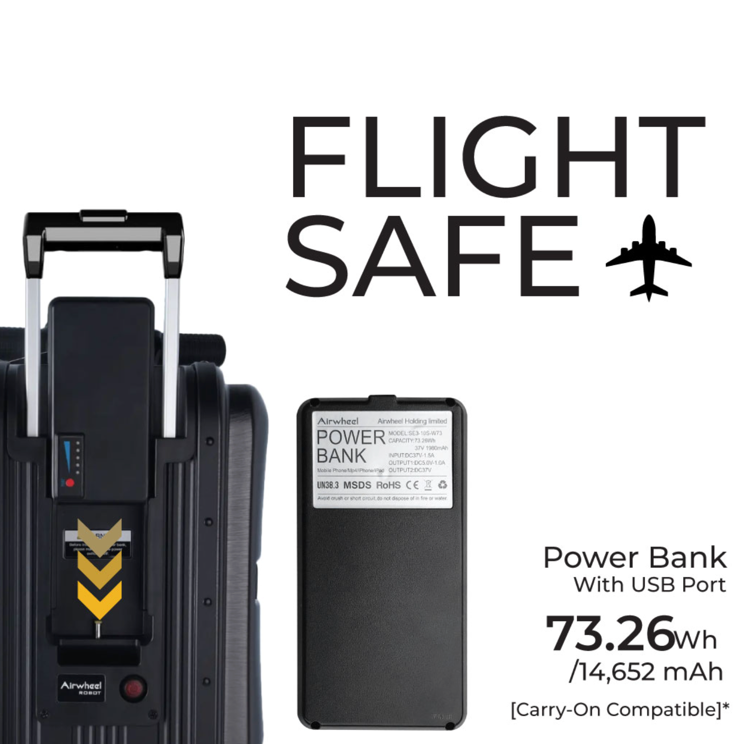Airwheel SE3 mini T BLACK – Smart Rideable Suitcase