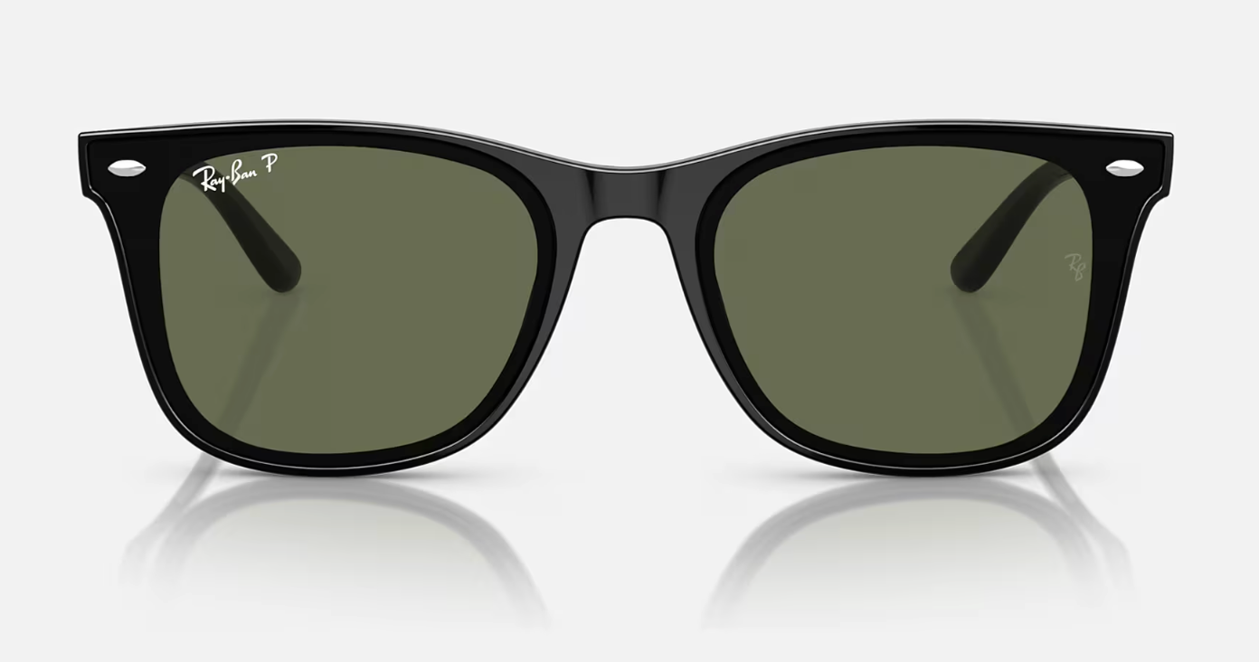 RAY BAN 0RB4420 601/9A65 BLACK W/DARK GREEN POLAR