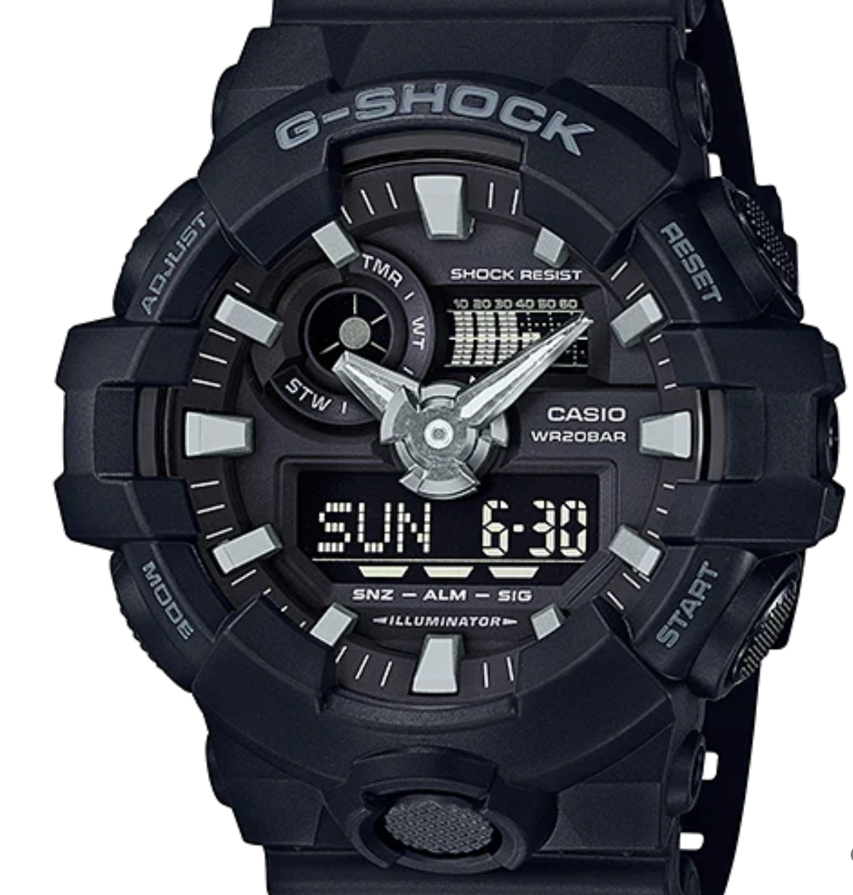 GA700-1B G SHOCK DUO BLACK RESIN BAND