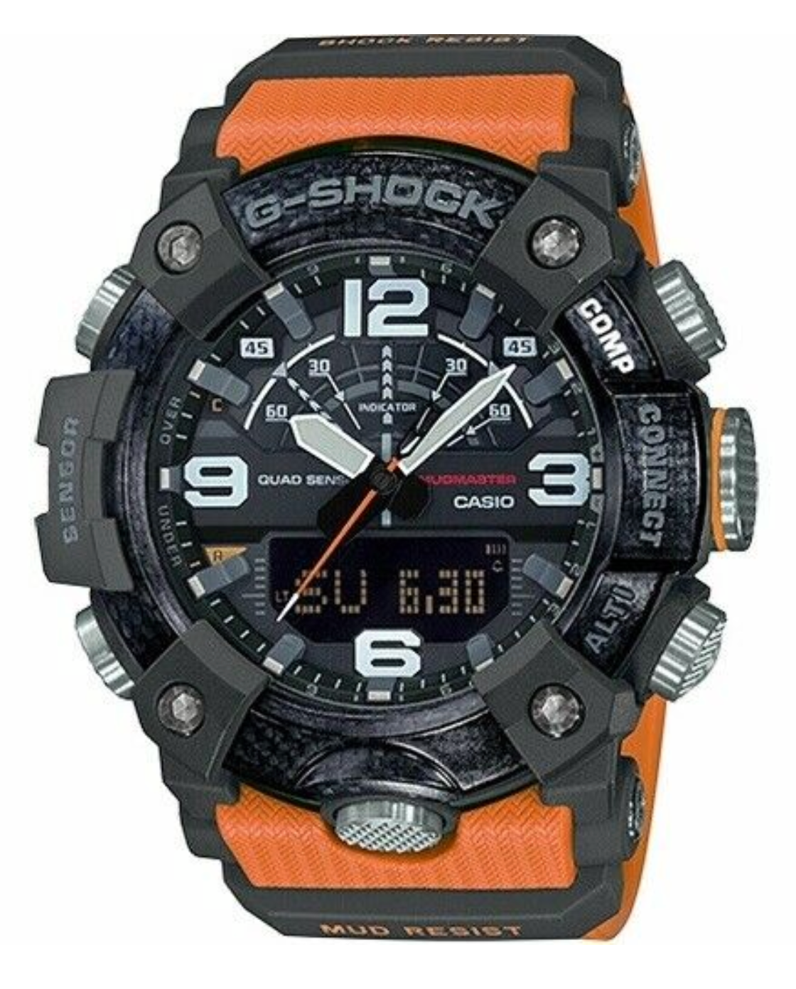 GGB100-1A9 G SHOCK DUO MUDMASTER QUAD SENS,ORANGE RESIN