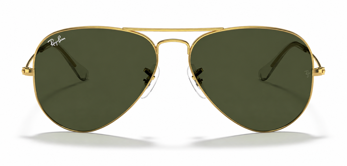 RAYBAN 0RB3025 L0205 SIZE 58 AVIATOR LARGE METAL ARISTA W /G-15 GREEN