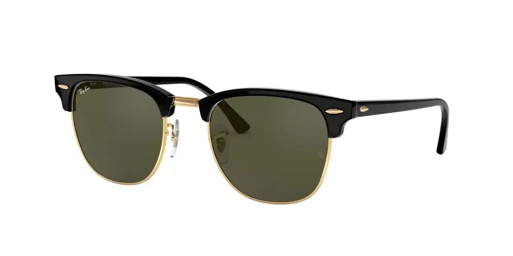 RAYBAN 0RB3016 CLUBMASTER BLACK ON ARISTA W/G-15 GREEN