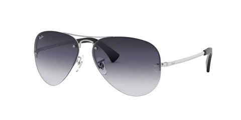 RAYBAN 0RB3449 SILVER W/ LIGHT GREY GRANDIENT DARK BLUE