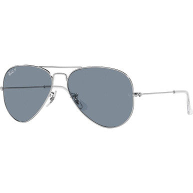 RAYBAN 0RB3025 SIZE 58 AVIATOR LARGE METAL SILIVER W /CLEAR