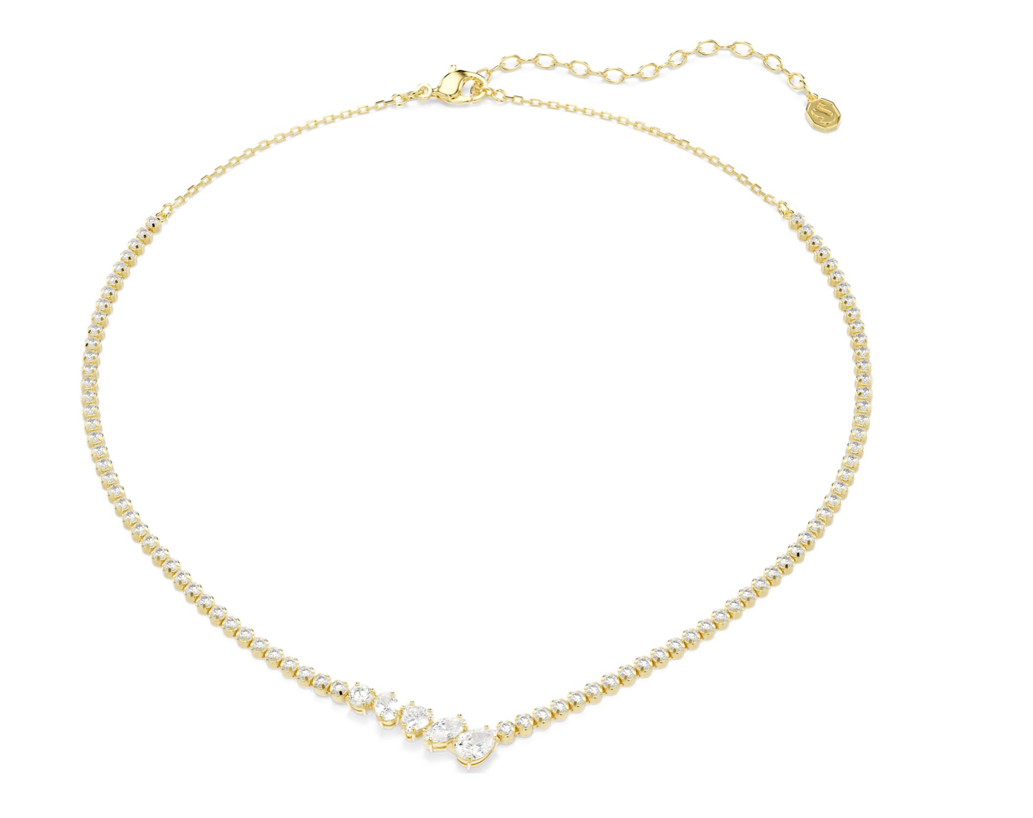 5747931 Mesmera necklace Mixed cuts, White, 18K gold finish