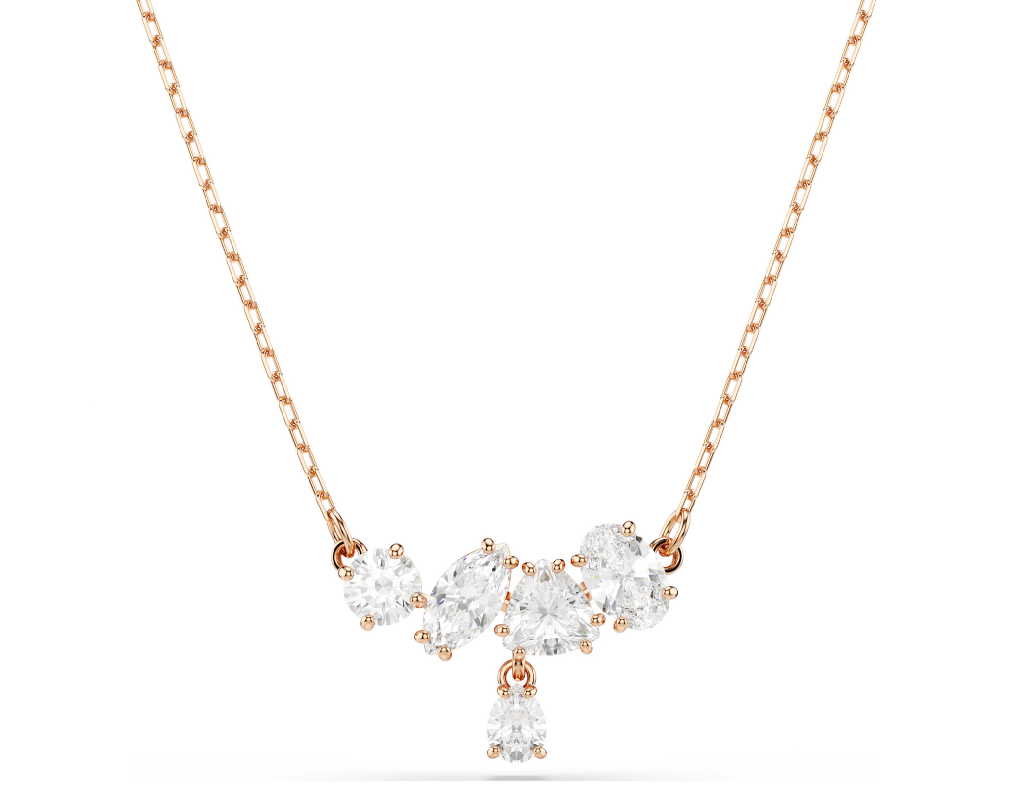 5747996 Mesmera necklace Mixed cuts, White, 18K rose gold finish
