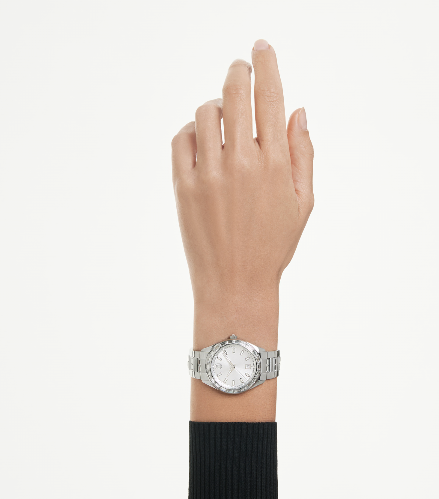 5734665 Matrix date watch Swiss Made, Metal bracelet, Silver Tone, Stainless steel