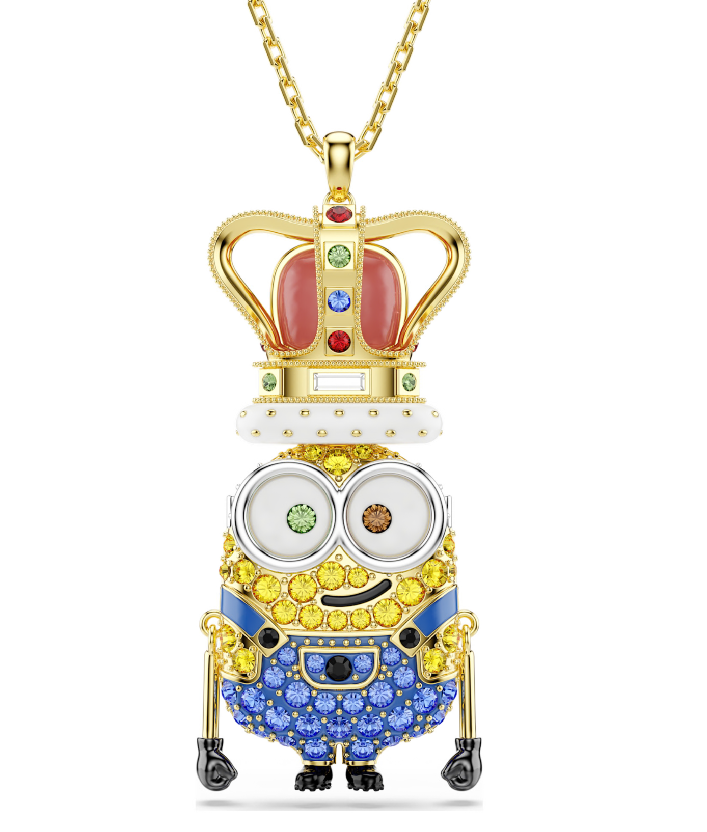 5743385 Minions King Bob pendant Pavé, Multicoloured, 18K gold finish