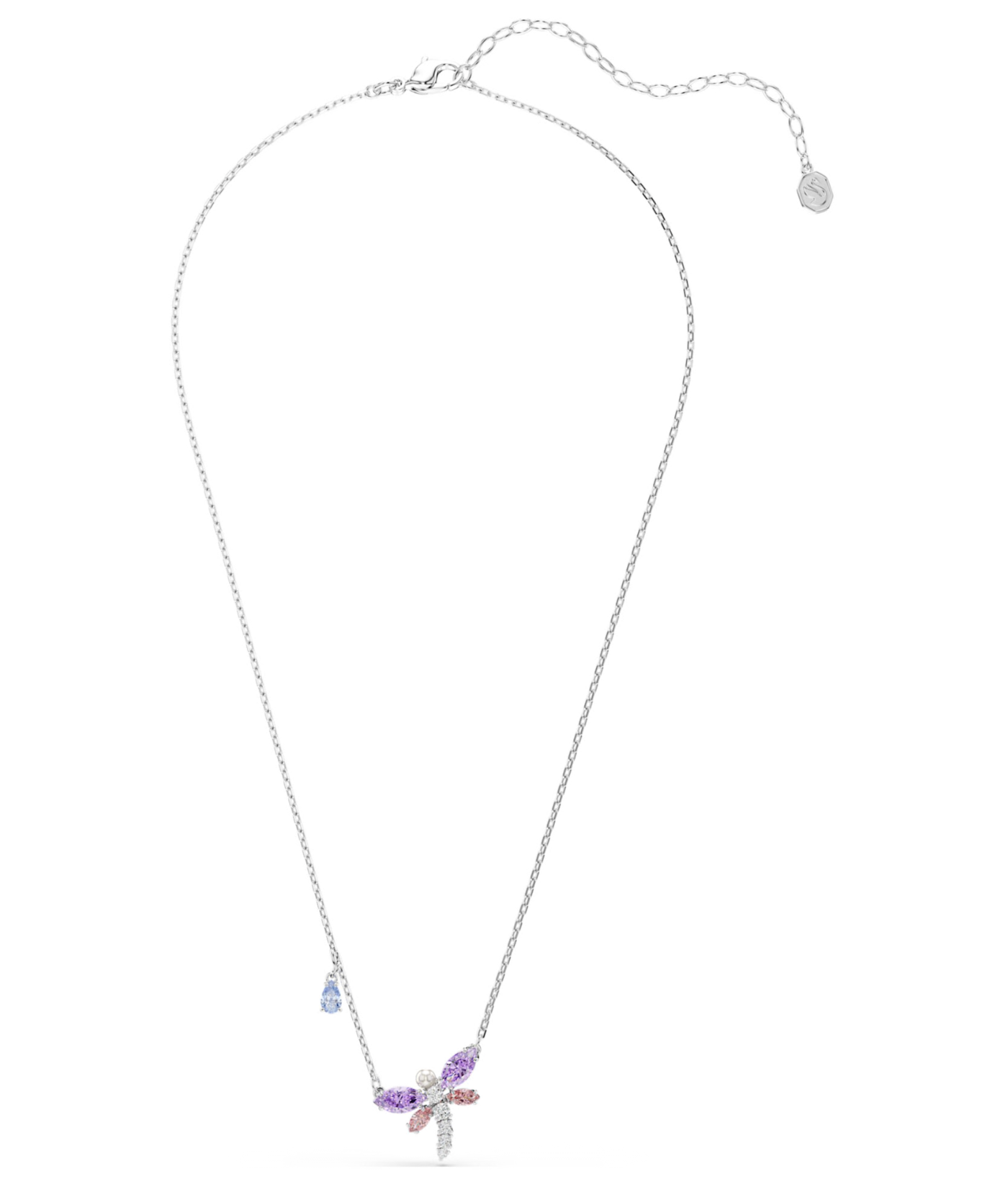 5737383 Ariana Grande x Swarovski pendant Mixed cuts, Dragonfly, Multicoloured, Rhodium plated