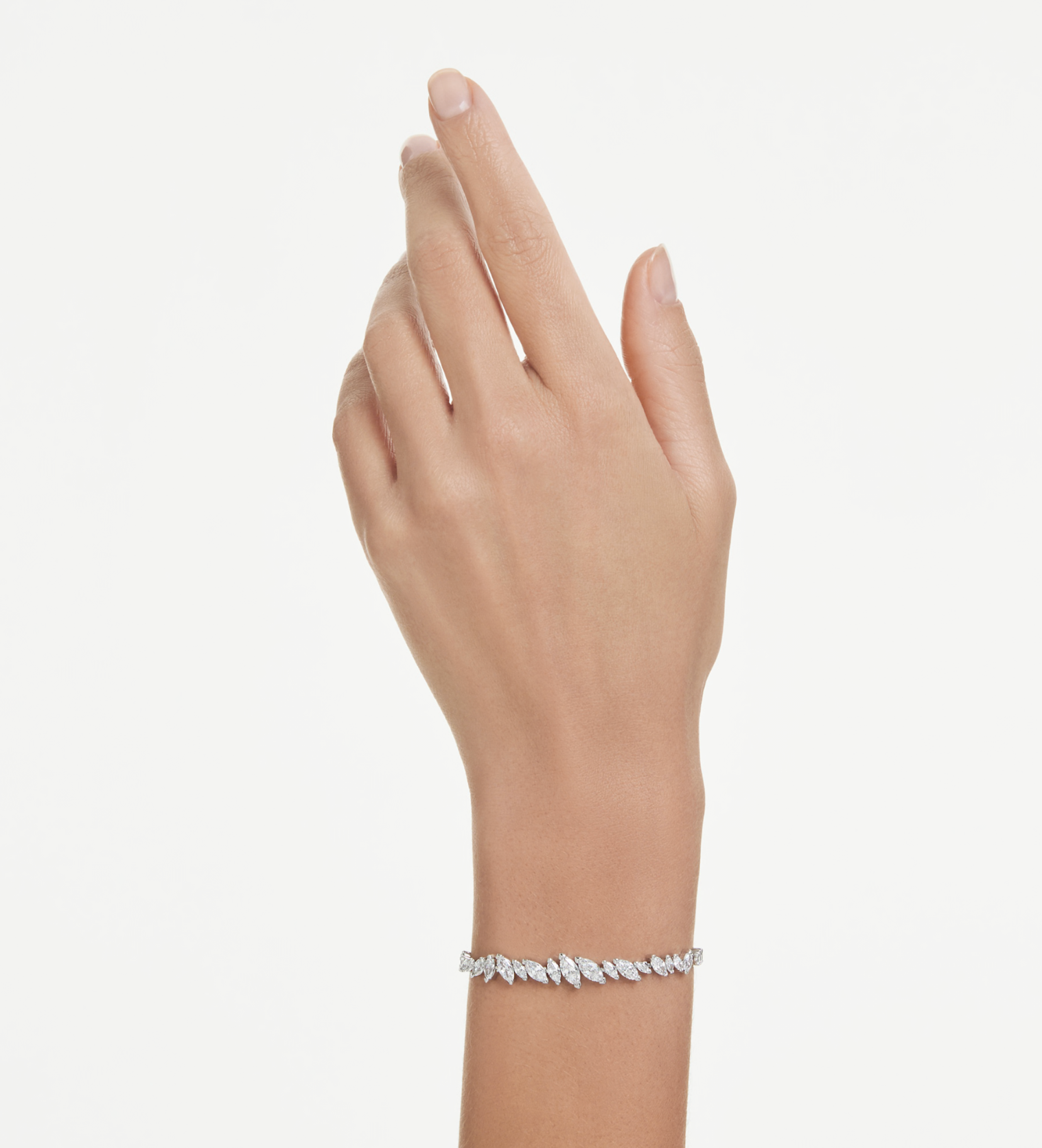 5748650 Mesmera bracelet Marquise cut, White, Rhodium plated