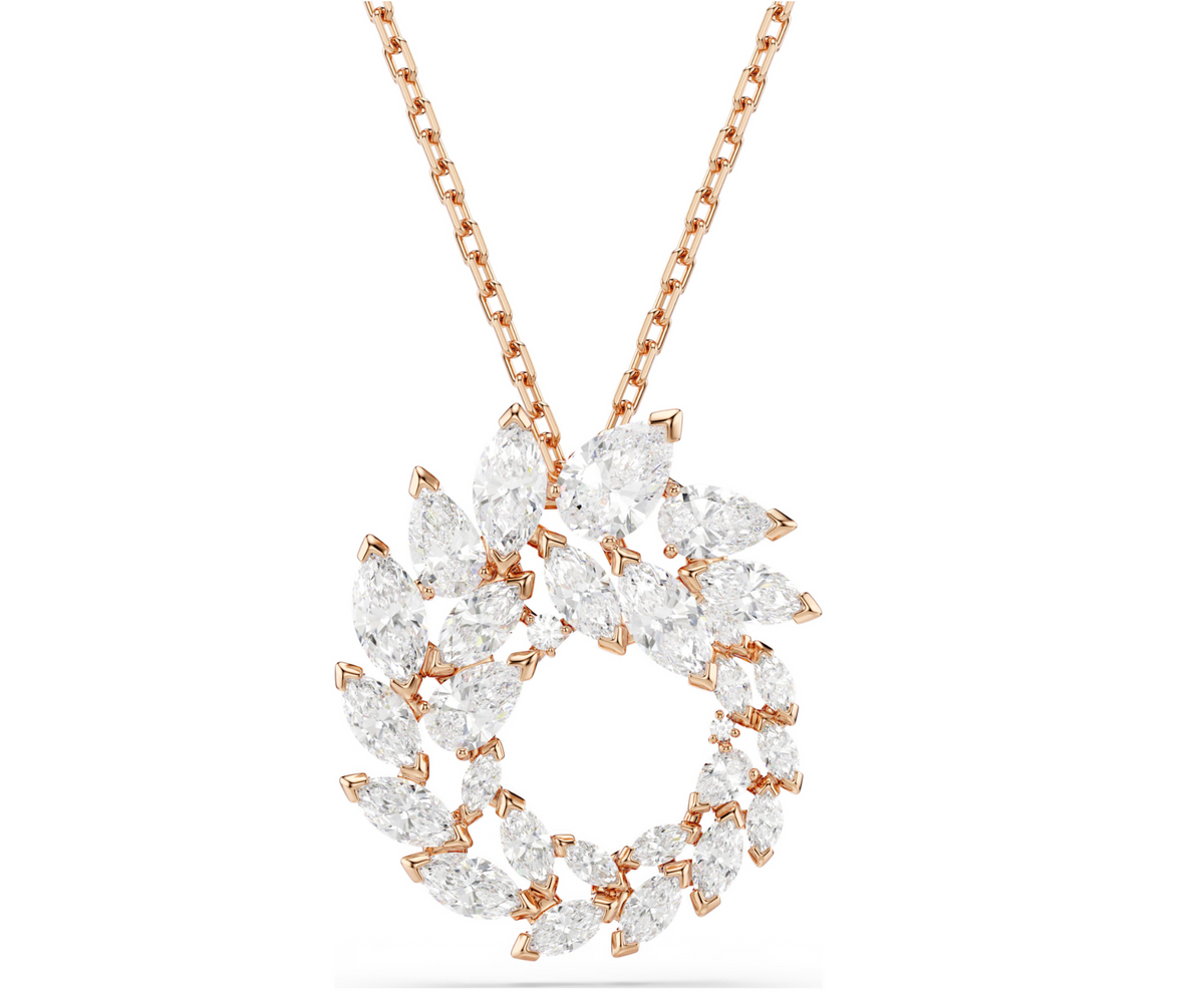 5764188 Mesmera pendant Marquise cut, White, 18K rose gold finish