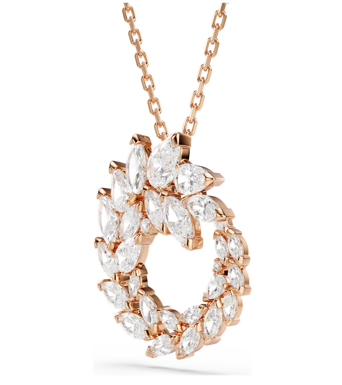 5764188 Mesmera pendant Marquise cut, White, 18K rose gold finish