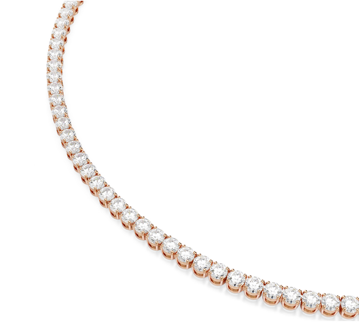 5764194 Matrix Tennis necklace Round cut, White, 18K rose gold finish SIZE M