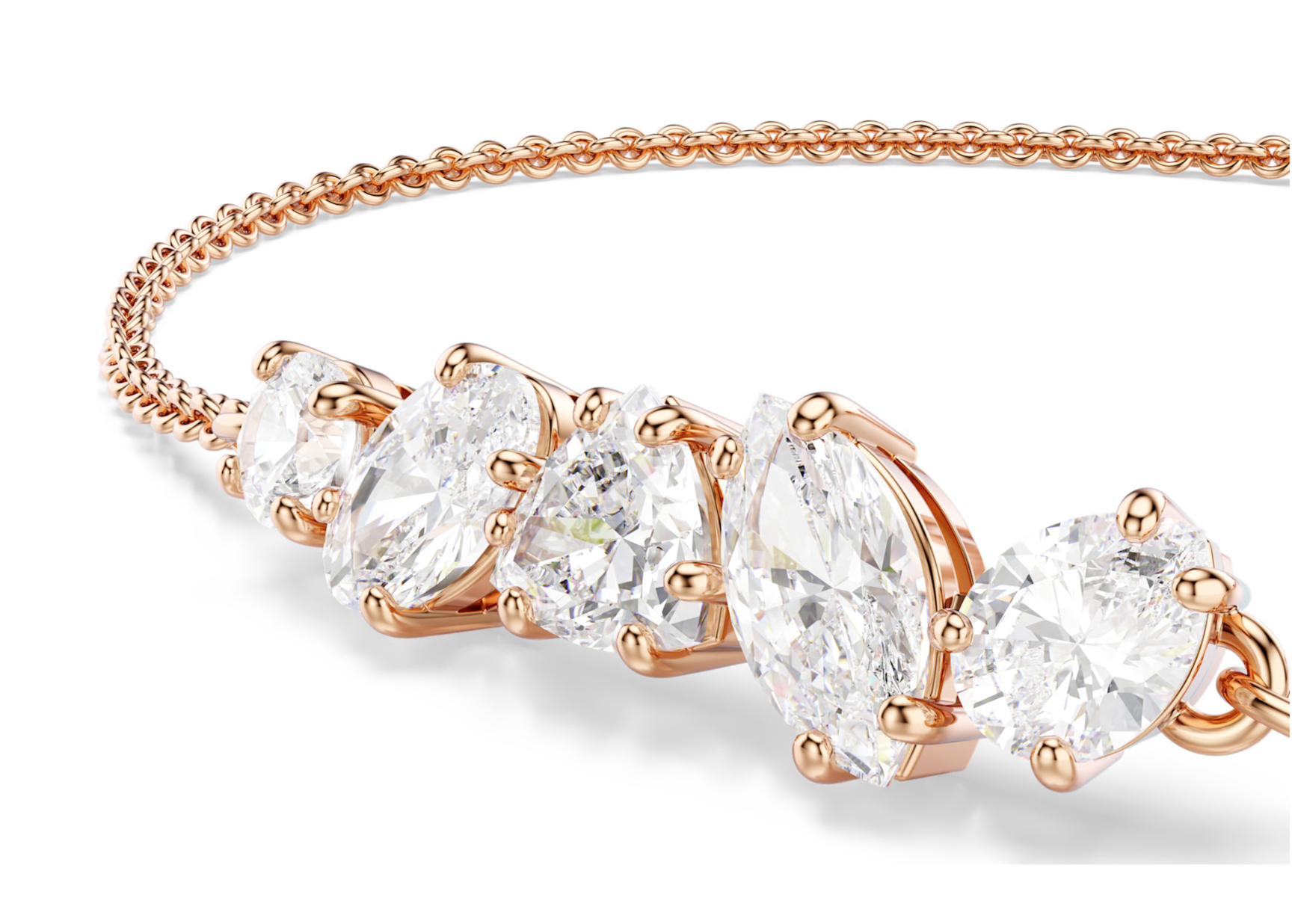 5764801 Mesmera bracelet Mixed cuts, White, 18K rose gold finish