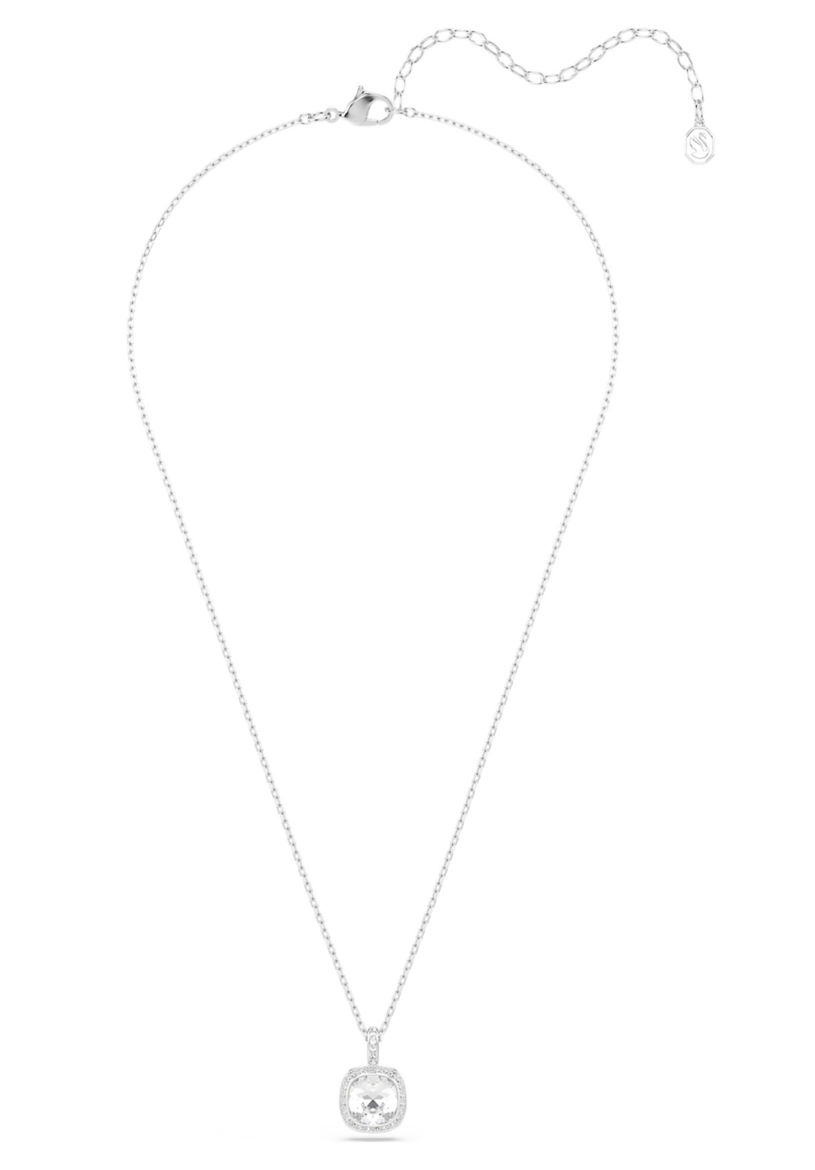 5754340 Una Angelic pendant Cushion cut, White, Rhodium plated