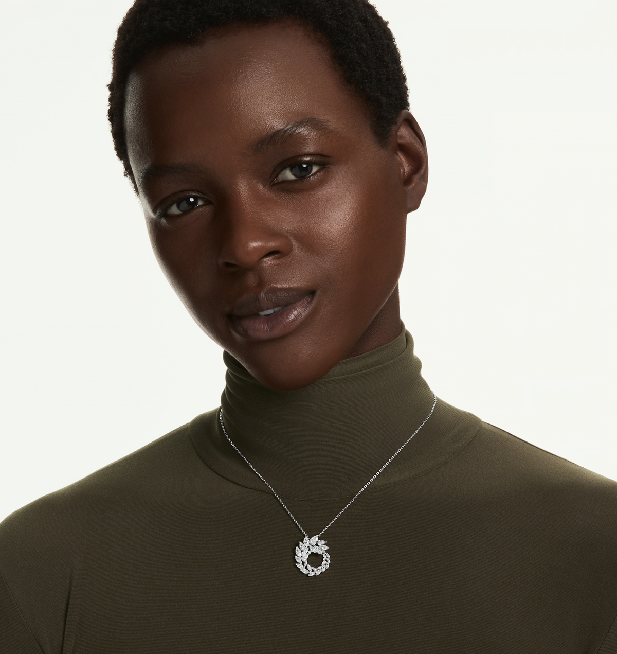 5759837 Mesmera pendant Marquise cut, White, Rhodium plated