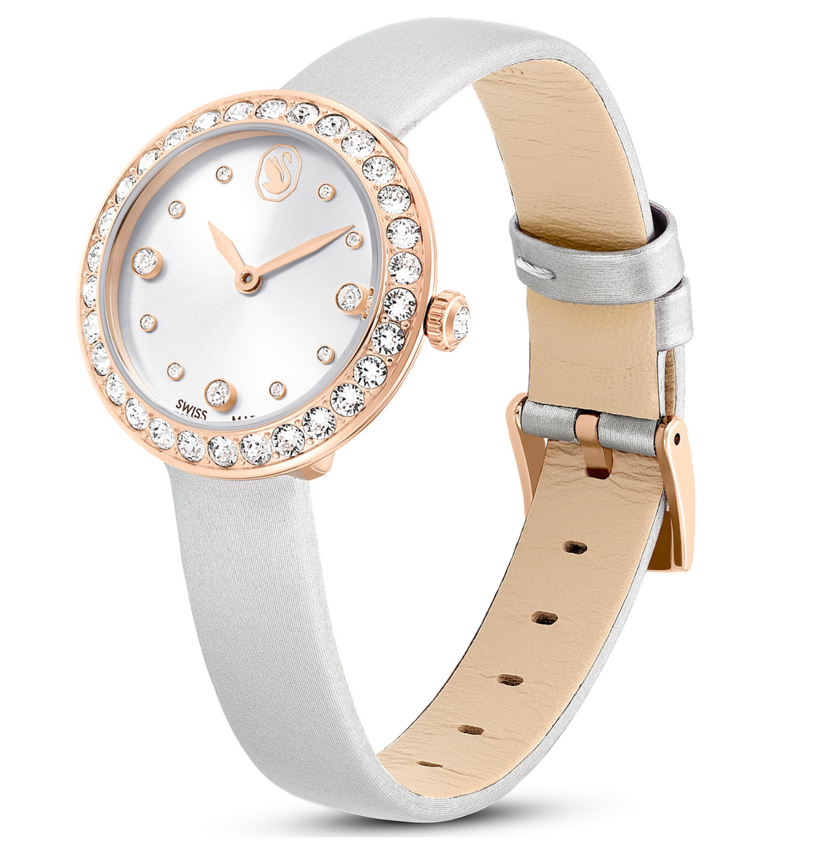 5710105 Matrix tennis watch Swiss Made, Leather strap, Grey, Rose gold-tone finish