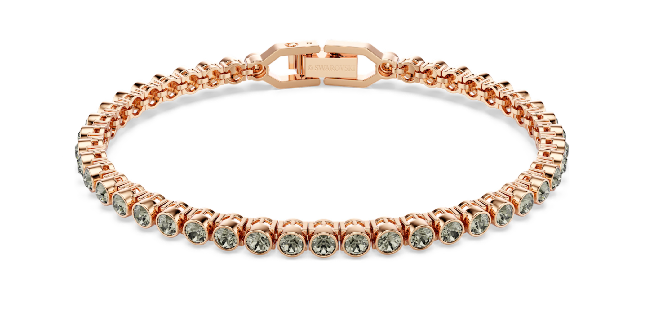 5734240 Imber Emily Tennis bracelet Round cut, Black, 18K rose gold finish