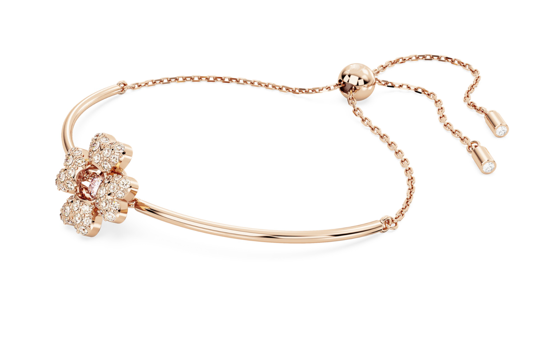 5674487 Idyllia bracelet Clover, White, 18K rose gold finish