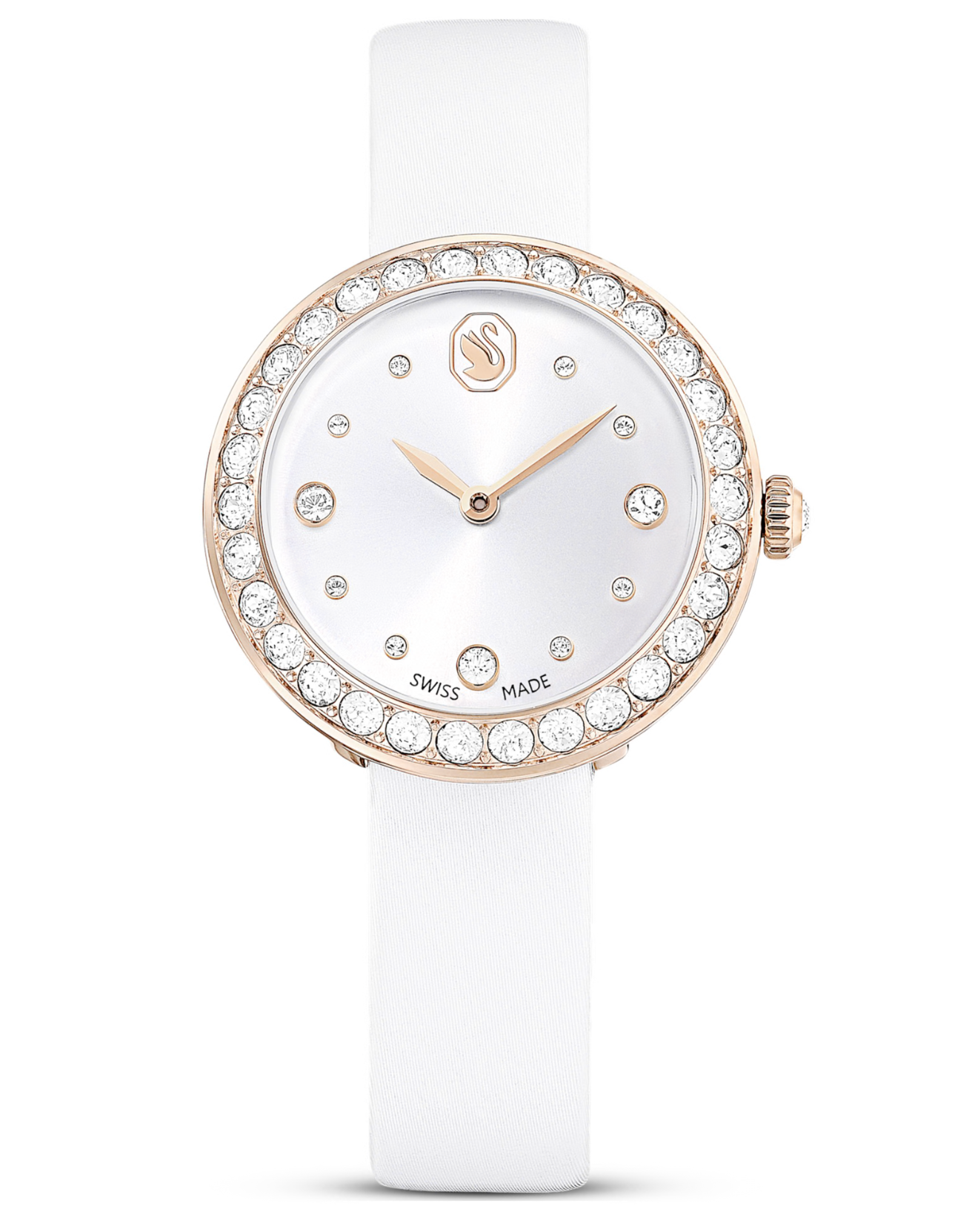 5710103 Matrix tennis watch Swiss Made, Leather strap, White, Champagne gold-tone finish