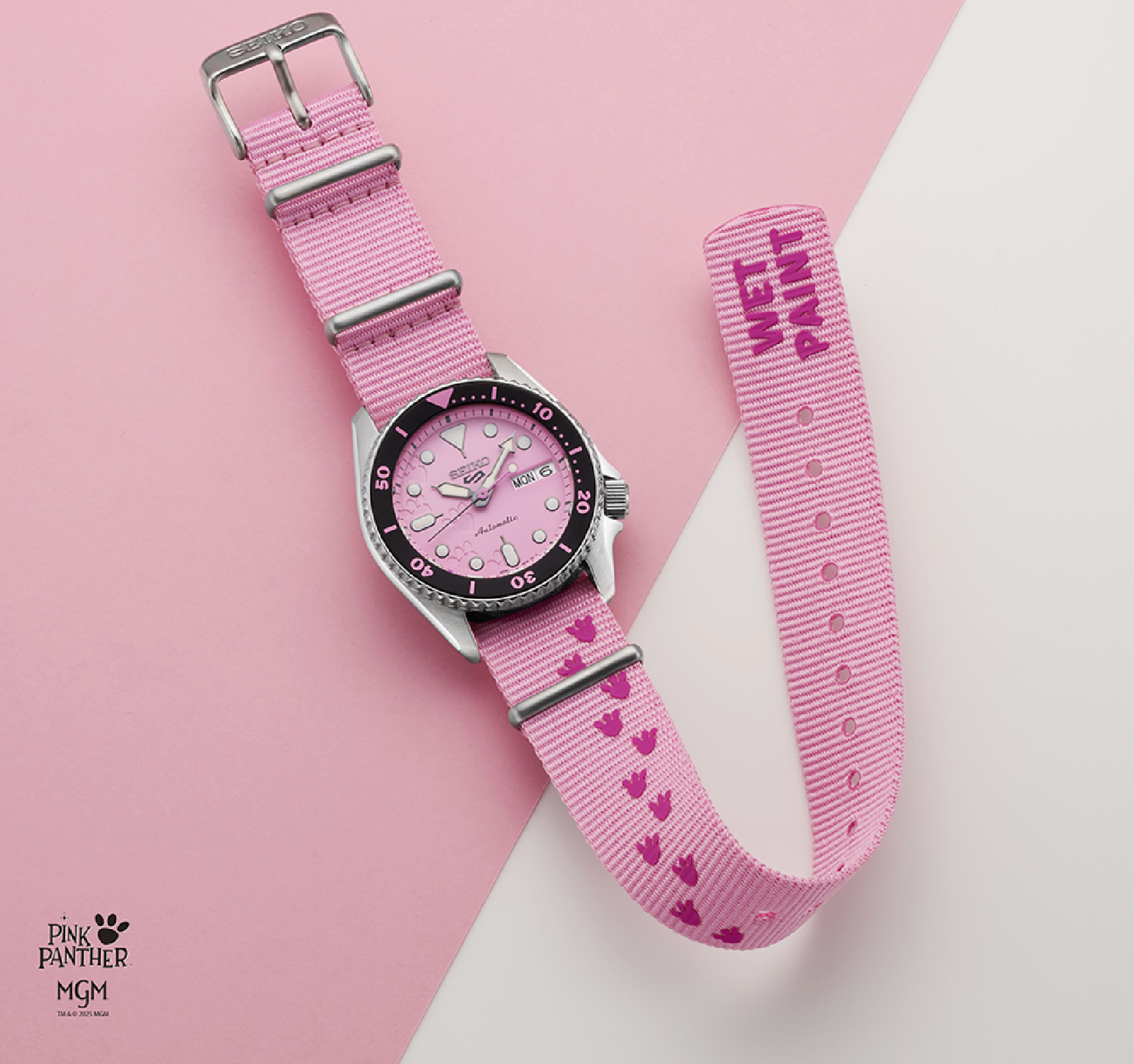 SEIKO SRPM07K 5 PINK PANTHER LIMITED EDITION