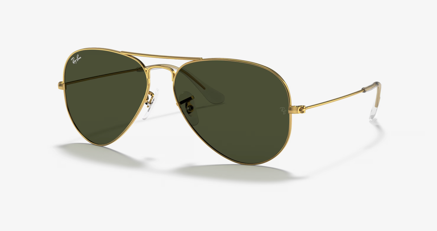 RAYBAN 0RB3025 L0205 SIZE 58 AVIATOR LARGE METAL ARISTA W /G-15 GREEN