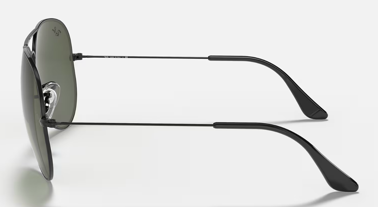 RAYBAN 0RB3026 SIZE62 AVIATOR LARGE METAL II BLACK W/G-15 GREEN