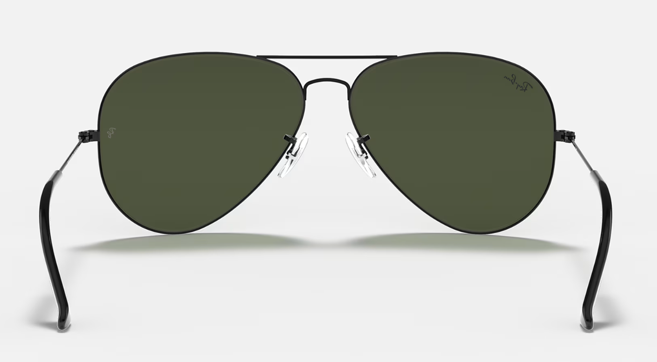 RAYBAN 0RB3026 SIZE62 AVIATOR LARGE METAL II BLACK W/G-15 GREEN
