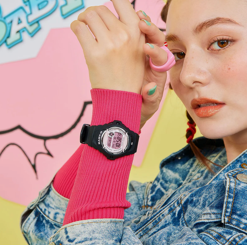 BG169U-1C BABY G DIG RENEWAL BG169M-1D, PINK FACE, BLK BAND