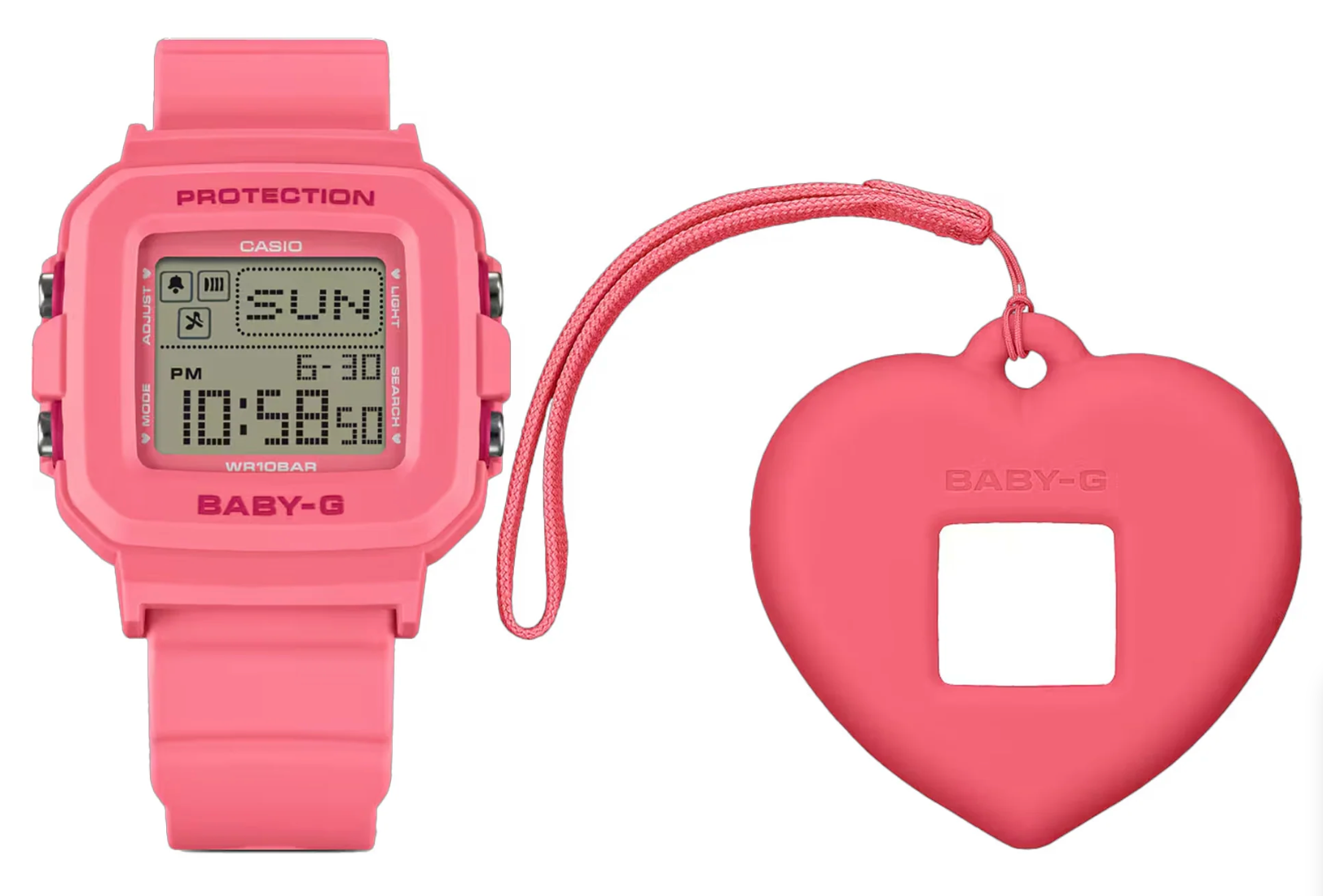 BGD10KH-4D BABY G DIG HEART POP, PINK RESIN BAND & CASE