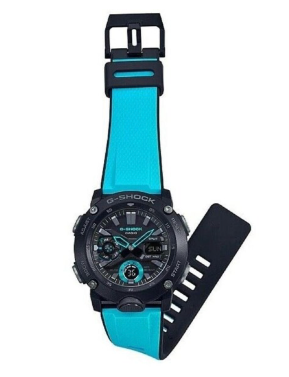 GA2000-1A2DR G SHOCK DUO BLACK AND BLUE RESIN BAND