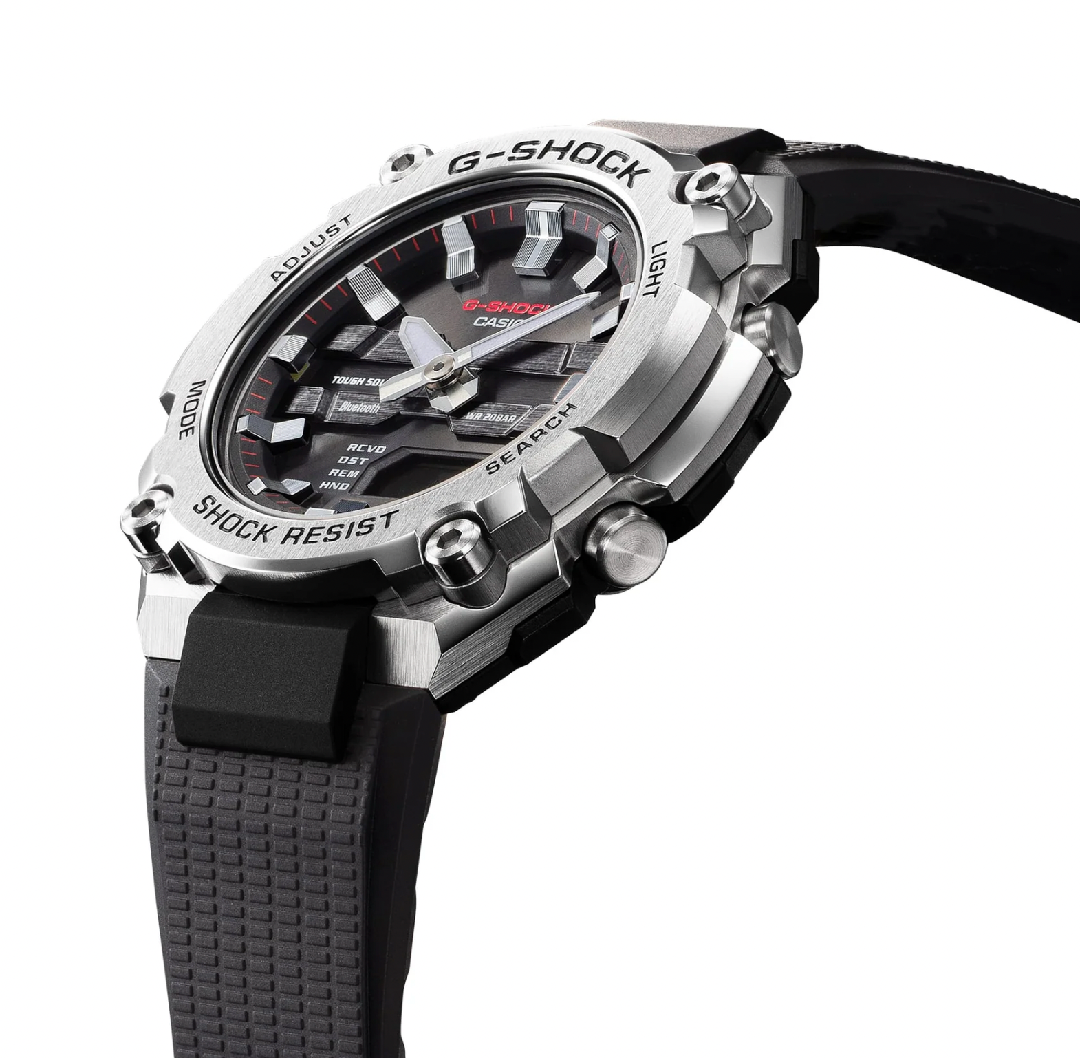 GSTB600-1ADR G STEEL DUO MID THIN, BLACK FACE, BLACK RESIN BAND