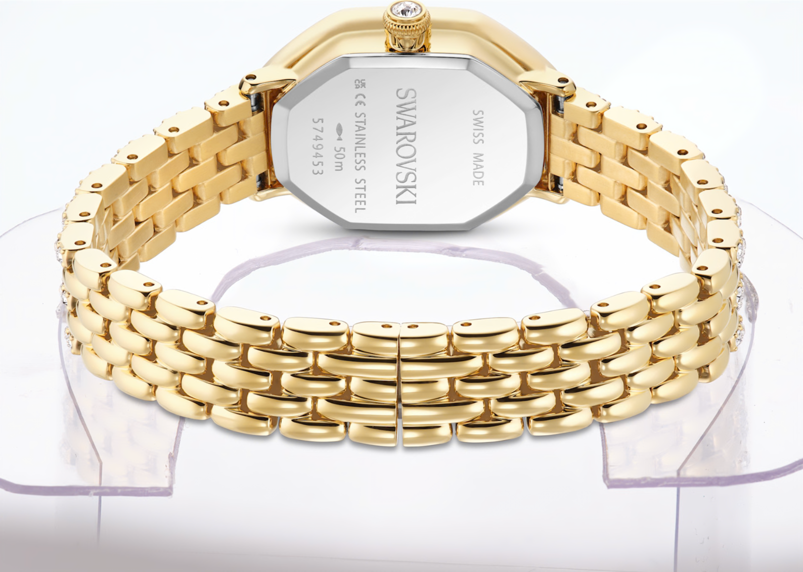 5749453 Dextera octagon watch Swiss Made, Metal bracelet, Gold tone, Gold-tone finish