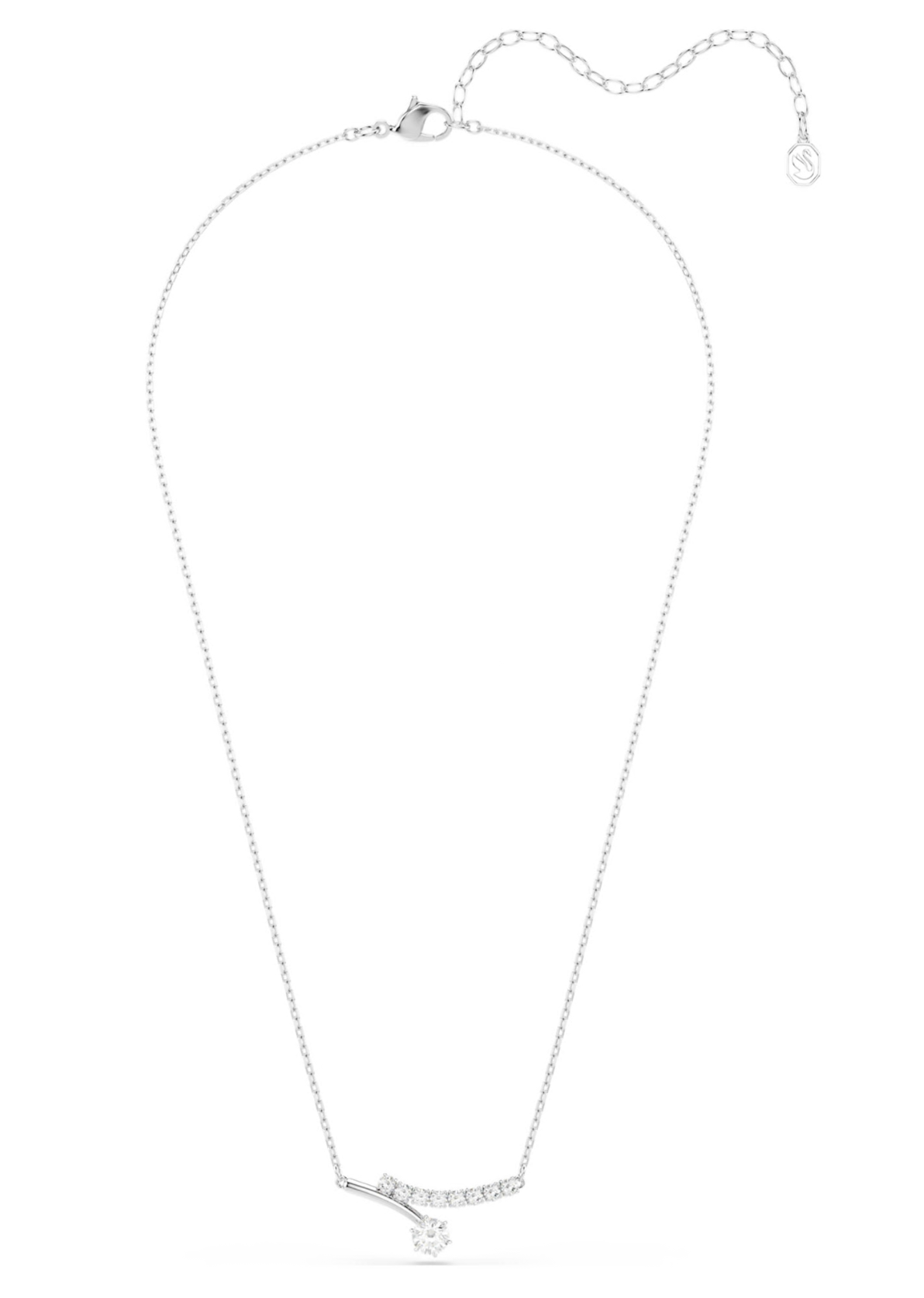 5753568 Matrix necklace Round cut, White, Rhodium plated