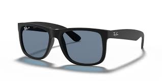RAY BAN 0RB4165 SIZE55 JUSTIN RUBBER BLACK W/DARK BLUE