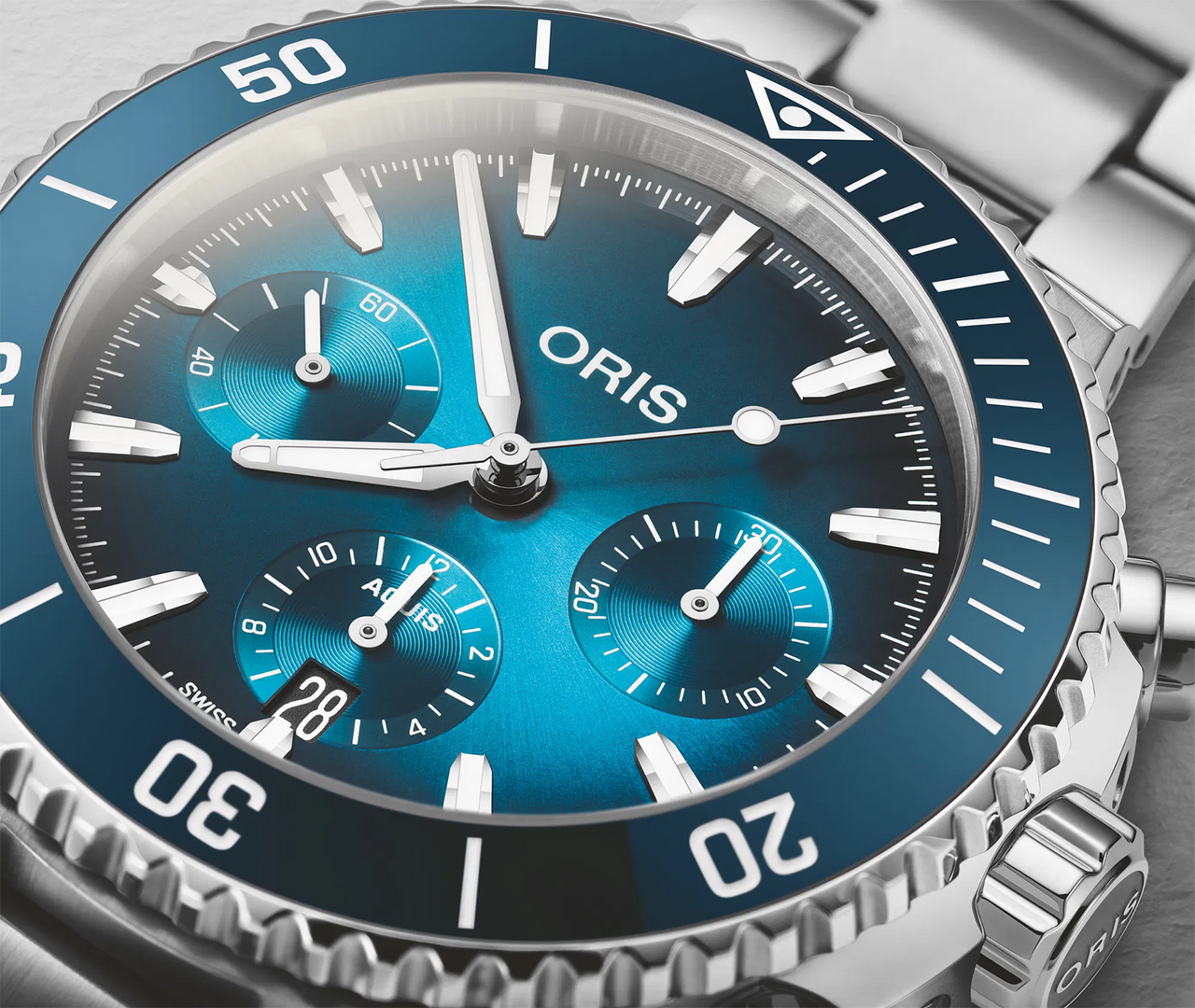 Aquis Chronograph - Dial: Blue, Strap: MB steel polished