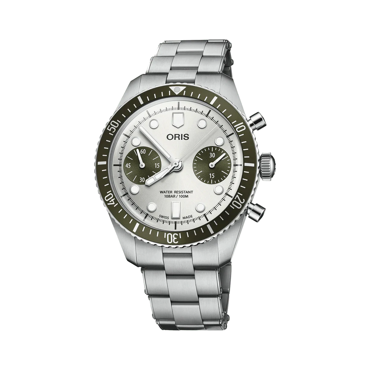 01 771 7791 4051-07 8 20 18 Divers Sixty-Five Chronograph - Dial: Silvered, Strap: MB steel polished