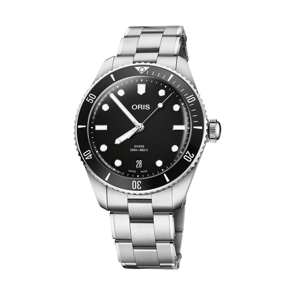 Oris Divers Date-Dial: Black,Metallbracelet steel serial no:4125988