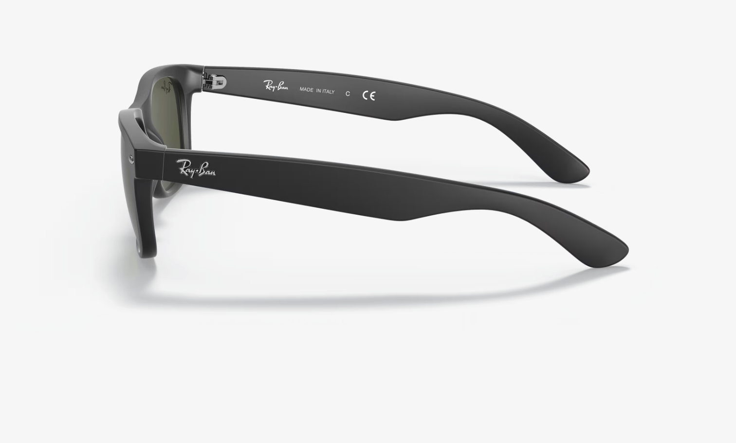 RAY BAN 0RB2132 901L55 NEW WAYFARER BLACK POLISHED W/G-15 GREEN