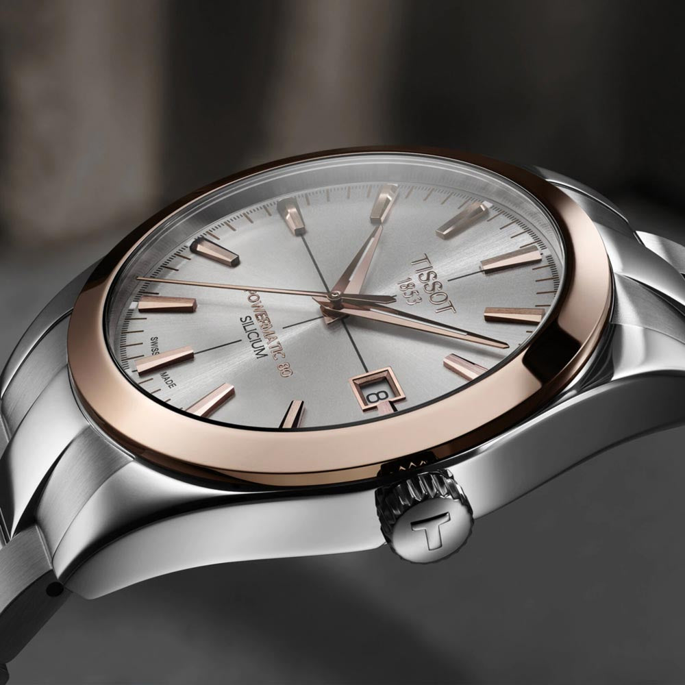 Powermatic 80 Silicium Solid 18K Gold bezel Men's T9274074103100