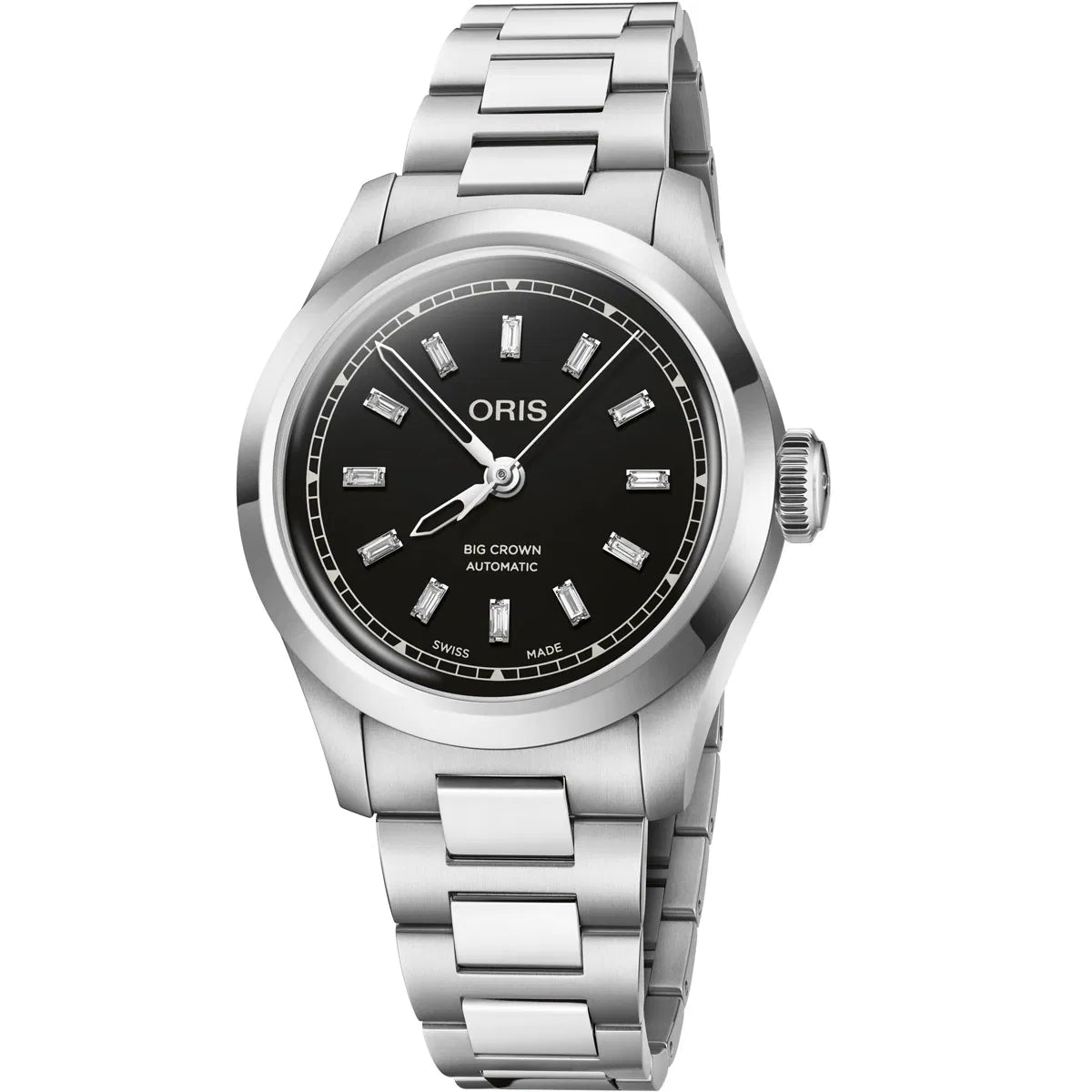 Oris Big Crown Diamond - Dial: Black, Strap: MB steel