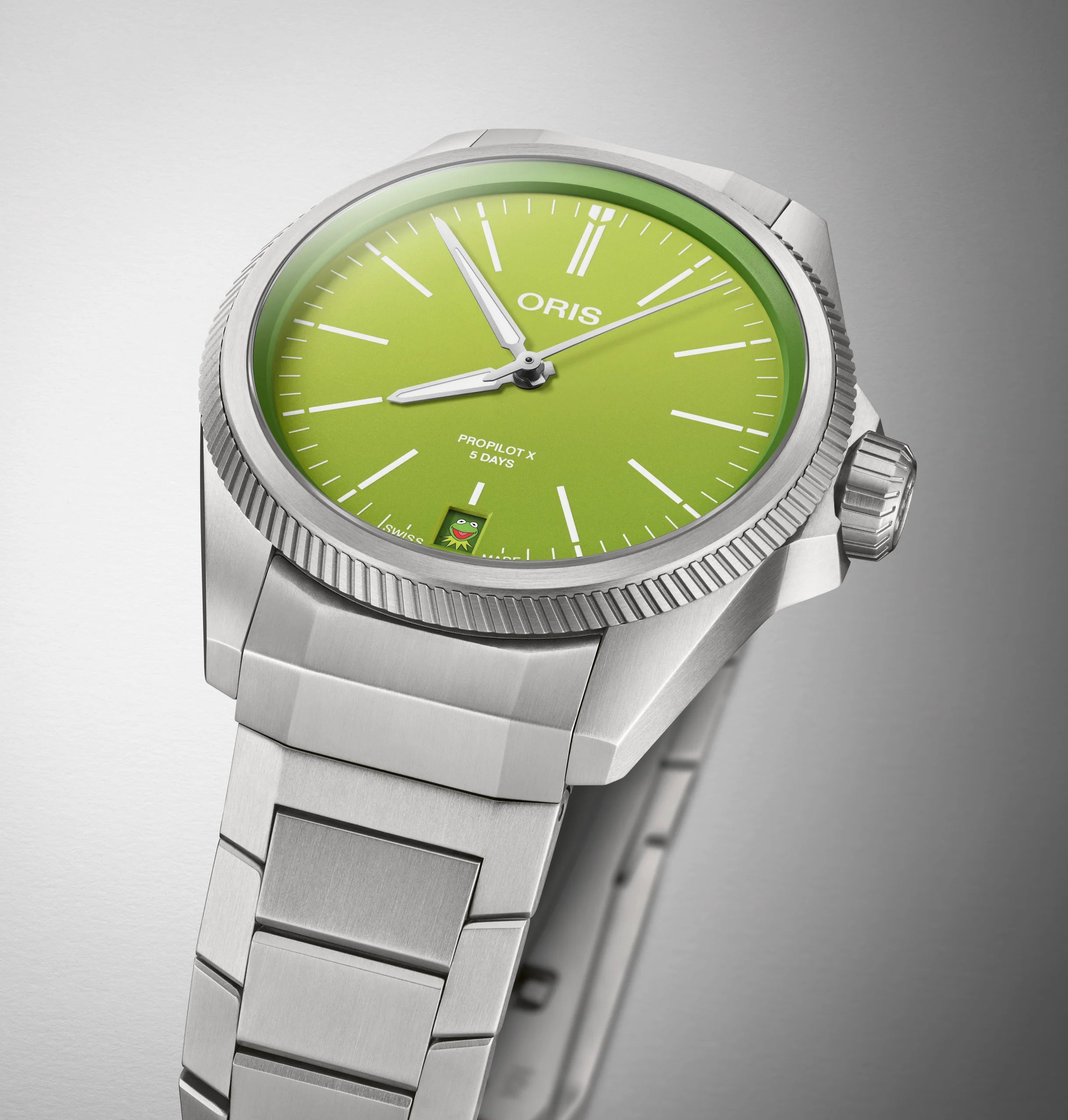 Oris-ProPilot X Kermit Edition, Dial:Green, Strap: MB Titanium