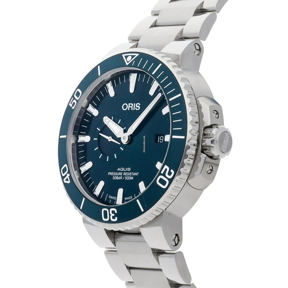 Aquis Small Second Date - Dial: Blue, Strap: MB steel polished 01 743 7733 4155-07 8 24 05PEB