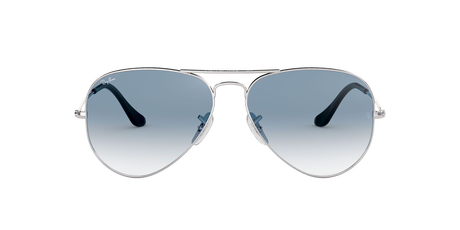 RAYBAN 0RB3025 SIZE 58 AVIATOR LARGE METAL SILIVER W /CLEAR