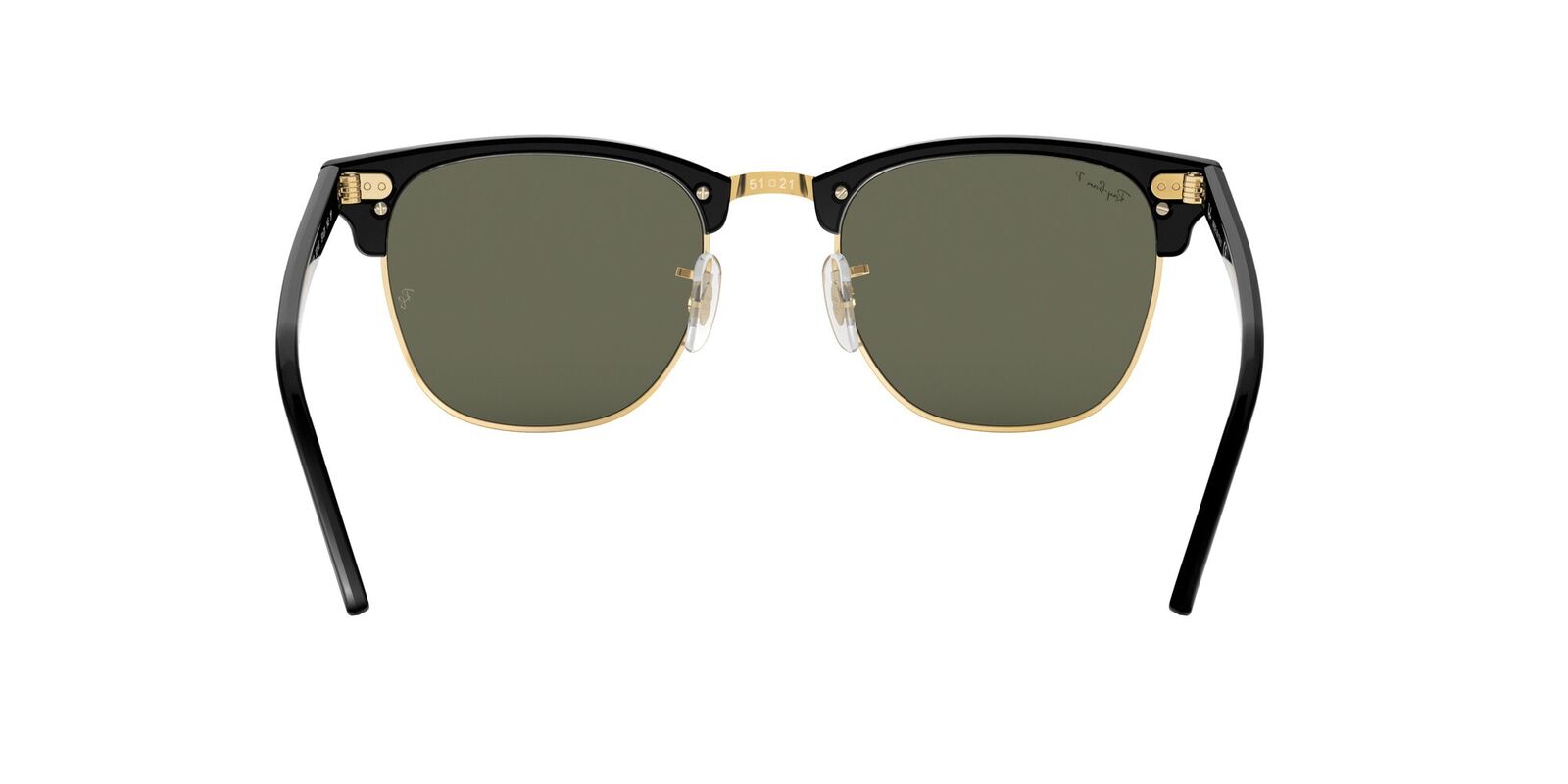 RAYBAN 0RB3016 SIZE 51 CLUBMASTER BLACK W/G-15 GREEN