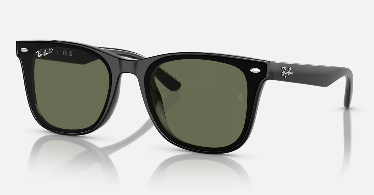 RAY BAN 0RB4420 601/9A65 BLACK W/DARK GREEN POLAR